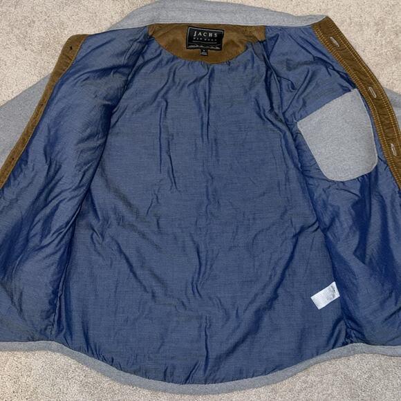 Jachs Gray Wool Black Button Down Jacket Men's Small - Picture 6 of 8